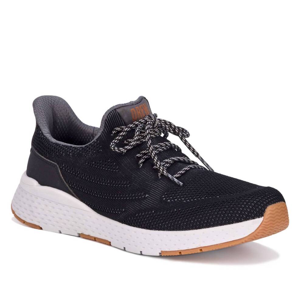 NEW DREW men's echo sneaker in black mesh combo